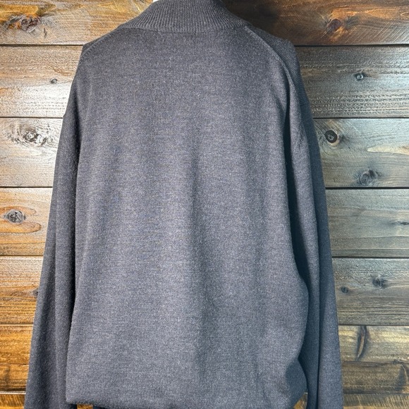Brooks Brothers Thick Merino Wool 1/4 Zip Sweater Men's 2XL Charcoal Herringbone - Picture 6 of 10